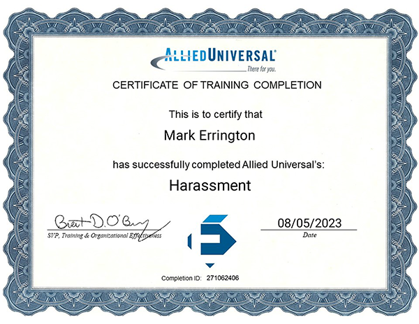 Allied Universal Harassment